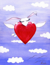 Wings of Love. Watercolour by Jane Seddon