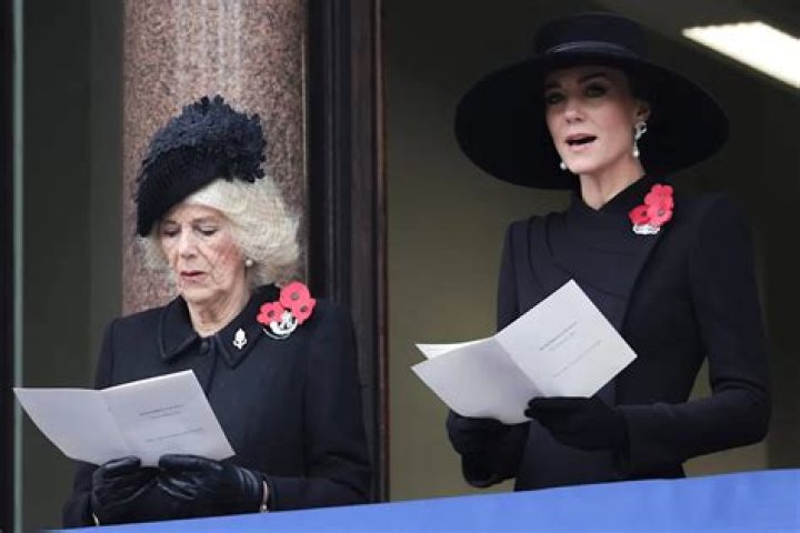 
Kate Middleton Stands with Queen Camilla at Solemn Remembrance Sunday Service 