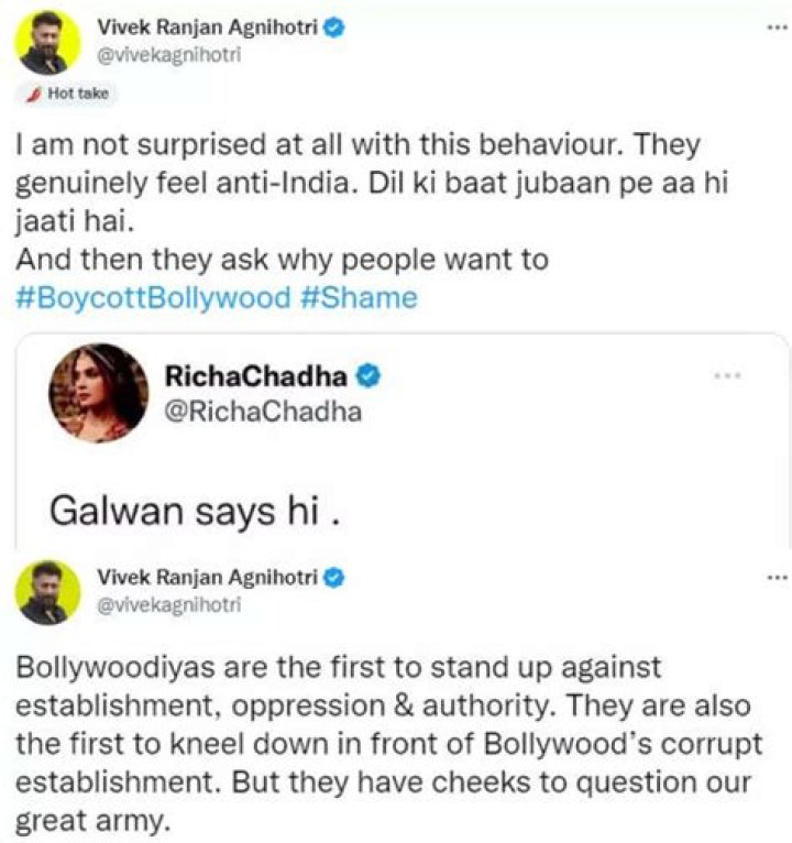 
Richa Chadha News: “Galwan Says Hi” Controversy With A Reaction To An Indian Army Twitter Statement 